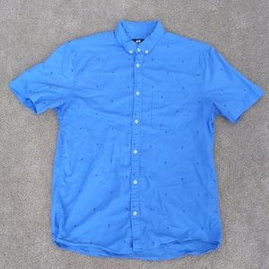 H&M flamingo pattern short sleeve button down